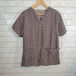 Tafford floral short sleeve scrub top